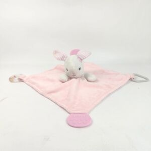 Modern Baby Security Blanket Bunny Rabbit Pink Snuggle Blankie Lovey Teether
